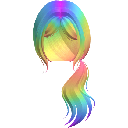 Loose Low Side Ponytail (Rainbow)
