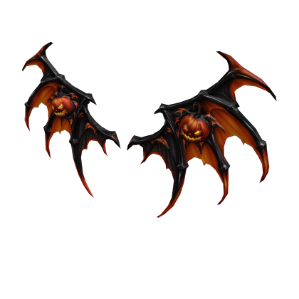 Pumpkin Bat Wings Black Orange Roblox item
