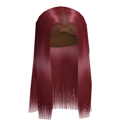 Red Middle-Parted Long Straight Hair w/ Bangs Roblox item