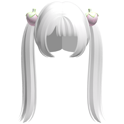 ୨୧ : cutecore white long strawberry pigtails