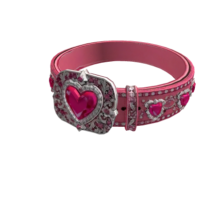 Pink Rhinestone Heart Cowgirl Belt