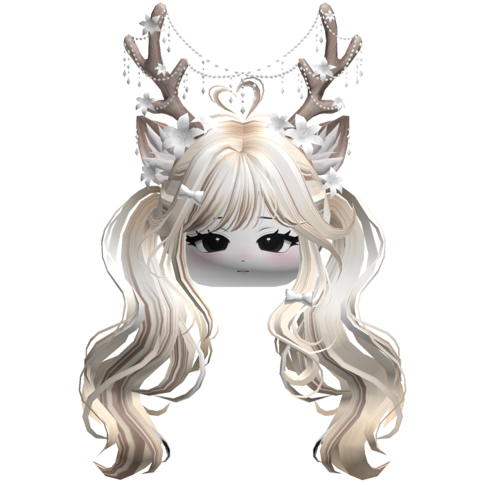 Ethereal Christmas Fairy Fawn Pigtails w/ Antlers