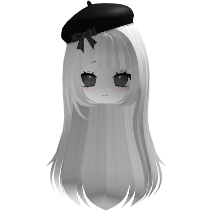 Cute Autumn Girl w/ Black Beret & Bow