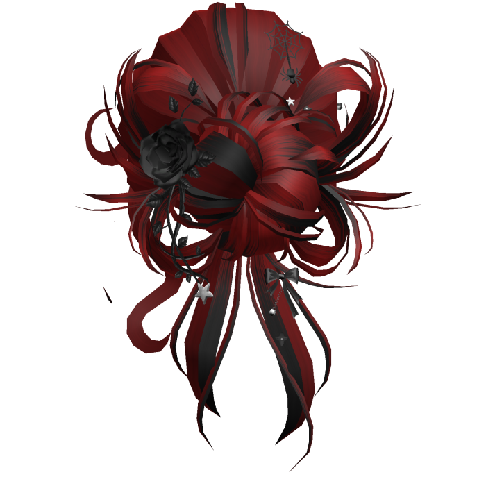 Gothic Messy Rose Thorn Bun (Red&Black)