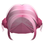 Korean Hairstyle Cute Low Double Buns in Pink