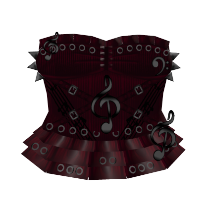 cute dark red emo spikey musical dress Roblox item