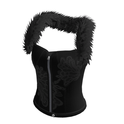 Black Fur Corset