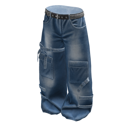 Denim Baggy Skater Cargo Pants thumbnail