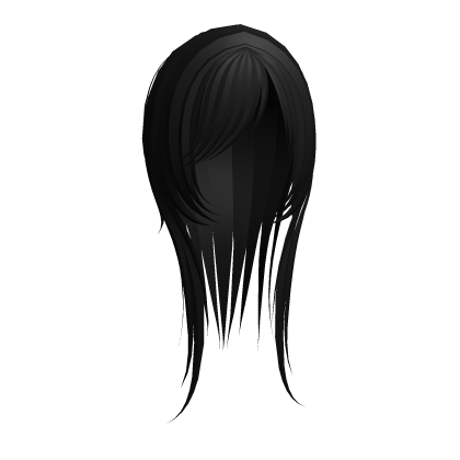 ♱ black scene long razor layered hair Roblox item