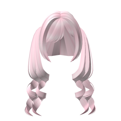 ♡ : long pink curly doll pigtails Roblox item