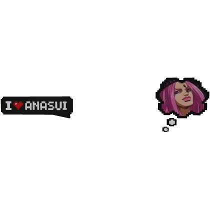 Anasui JoJo | I Love Text + Thinking Bubble  Roblox item render