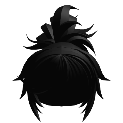 Messy Emo Choppy Samurai Vkei Ponytail in Black Roblox item