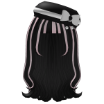 ୨୧ Cute Anime Black Pink Hair w Black Beret