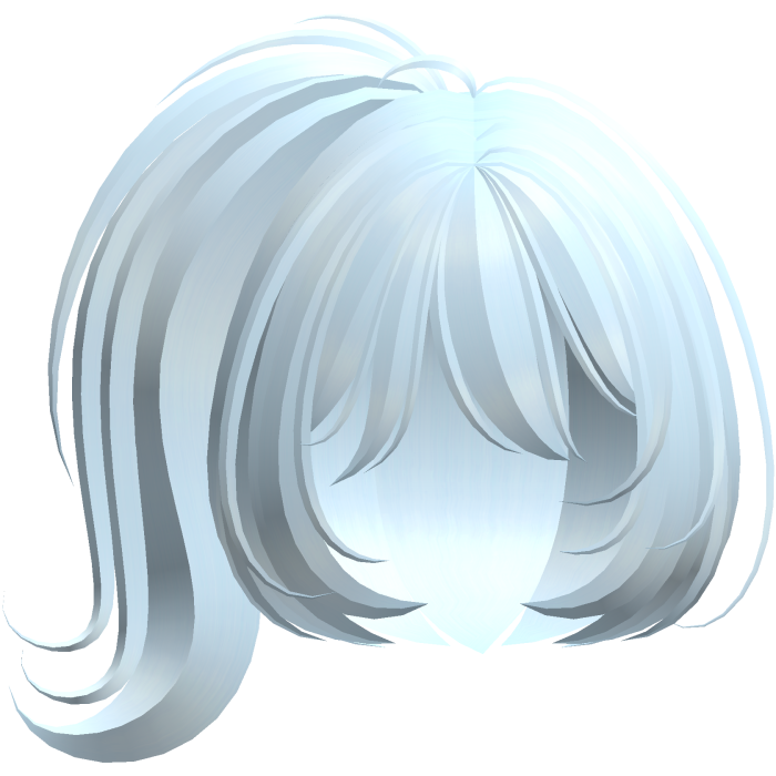 ♡ Blue Cute Messy Anime Bob Hair w Side Ponytail