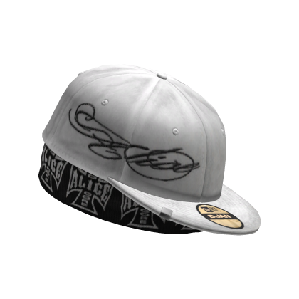 V2👻Y2K 2000s White Alice Fitted Hat w Beanie👻 Roblox item