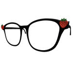 Cute Black Strawberry Glasses