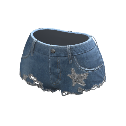Y2K Ripped Denim Shorts Blue thumbnail