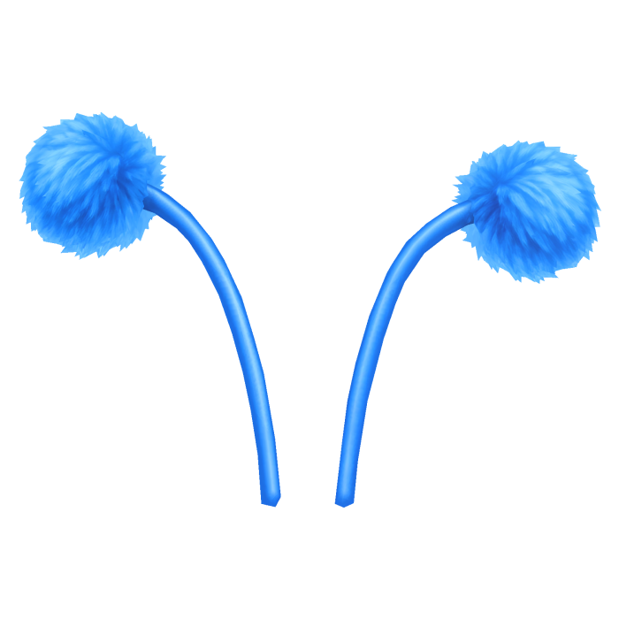 Whimsical Blue Pom-Pom Antennae