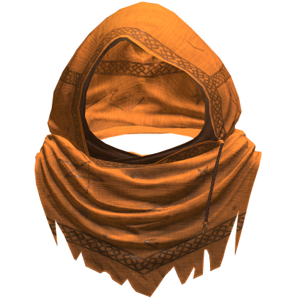 Orange Sorcerer Distressed Rune Hood