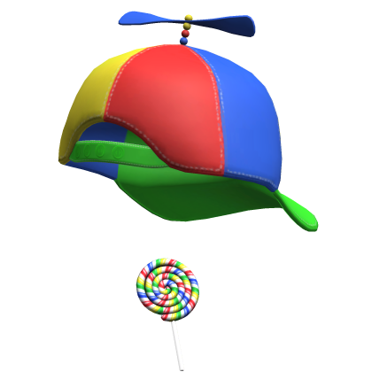 Sideways Propeller Hat Swirl Fun Rainbow Lollipop
