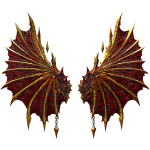 Gold & Red Demonic Vampire Void Wings