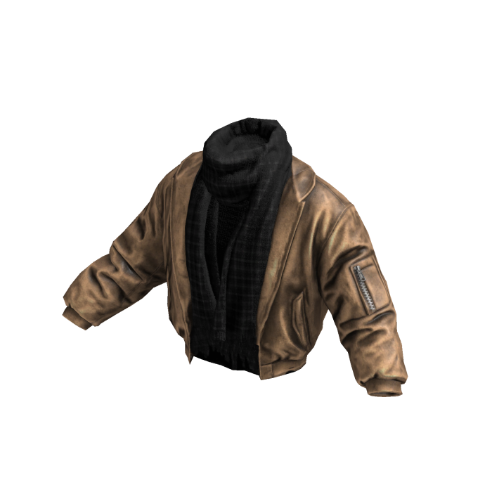 Beige Starboy Leather Jacket w/ Scarf