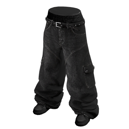 Washed Baggy Pants w Boxers & Sneakers thumbnail