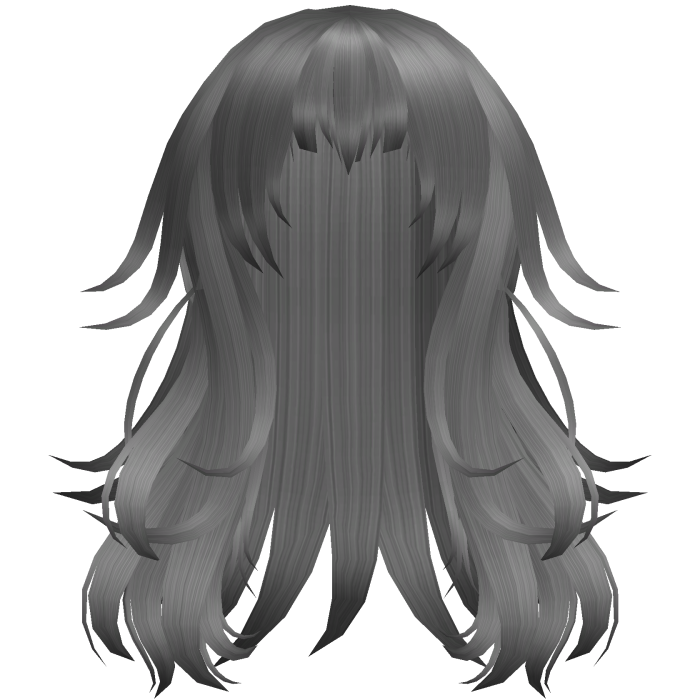 Anime Messy Long Hair w/ Spiky Ends (Gray)