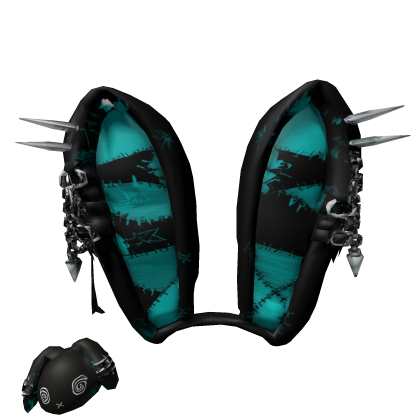 vkei plaid goth spikes bunny ears black blue iryou