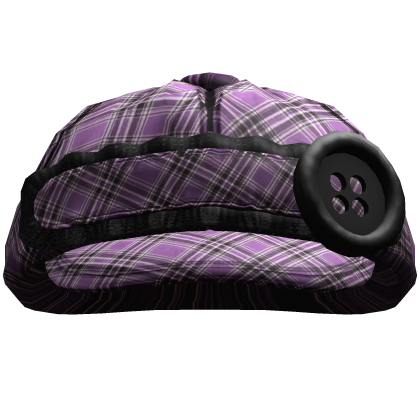 Ruffled Buttoned Cap (Purple Gingham)