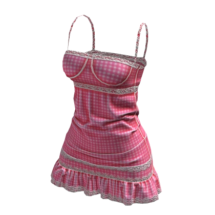 2000s Hot Pink gingham picnic dress | Roblox Item - Rolimon's