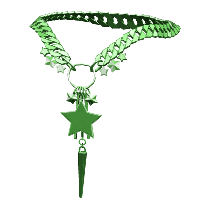 [NEW 🚨] Green Y2K Star Chained Necklace (1.0)