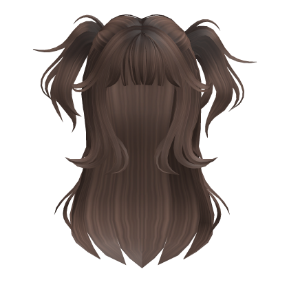 Cute Messy Half up Pigtails(Brown) Roblox item