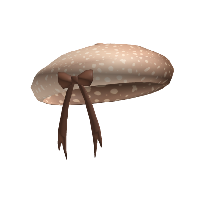 ♡ cutesy fawn deer beret hat with bow Roblox item