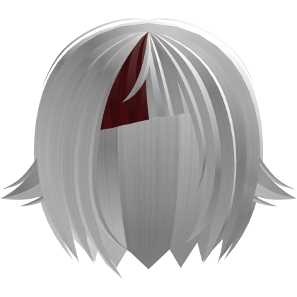 (#﹏U) white/red bang emo uneven cut hair w tufts Roblox item