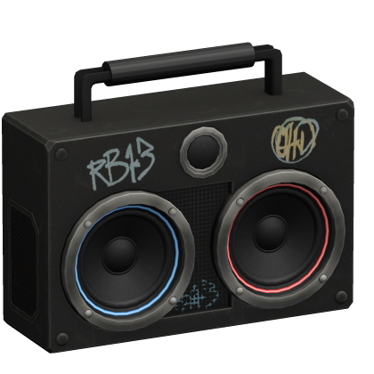 Speaker Boombox Hood Black Tilted on the Floor thumbnail