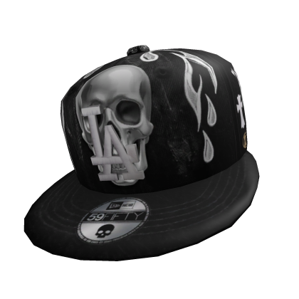 Skull Halloween Tilted Fitted Hat