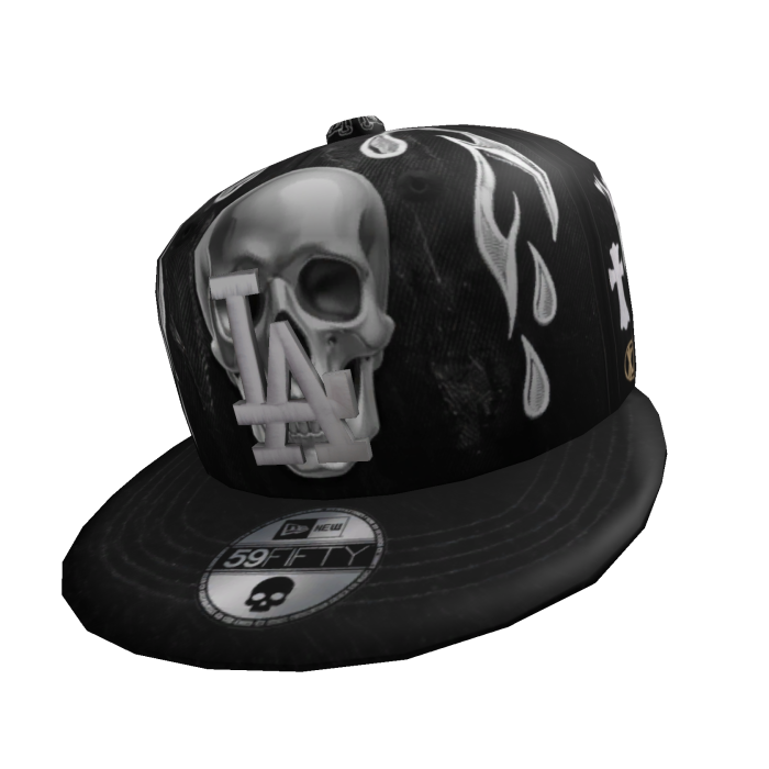 Skull Halloween Tilted Fitted Hat