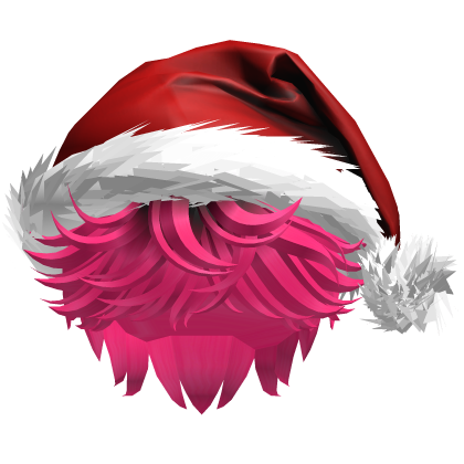 Messy Fluffy Pink and black Hair a Santa Hat Y2k
