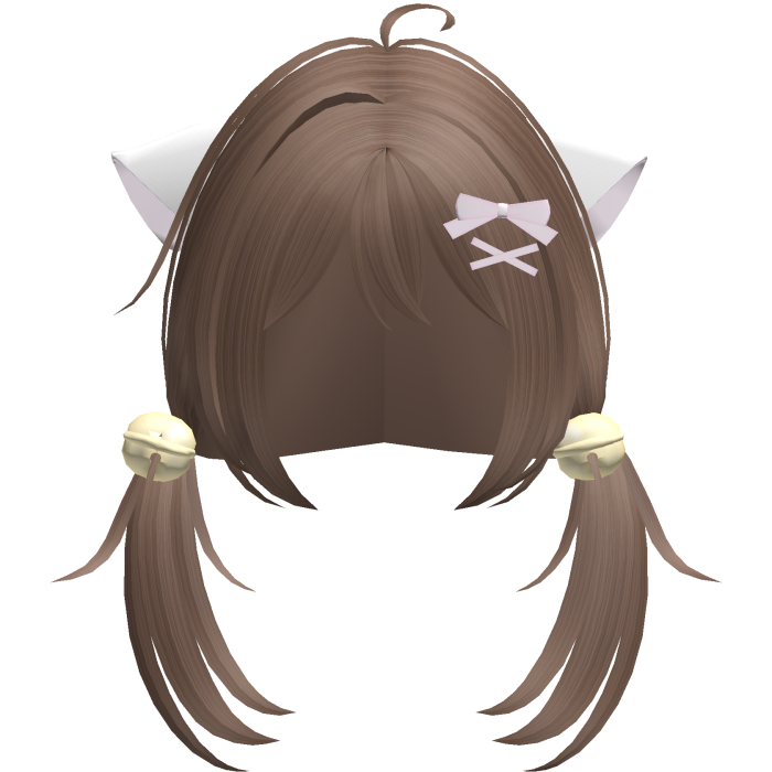 milktea playful nyanko cute pigtails