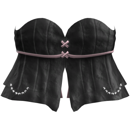 cute black gothic pink bow corset  ♡ Roblox item