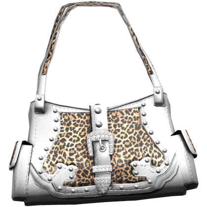 McBling Cheetah Print Shoulder Bag (White)