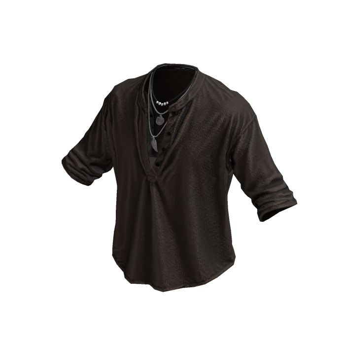 Brown Henley Loose Button Up