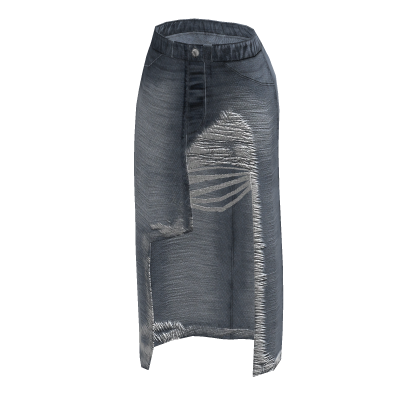 ☆ denim ripped long dress thumbnail