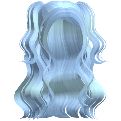 Half Up Half Down Wavy Pigtails in Blue