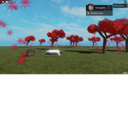 red trees and a peaceful life