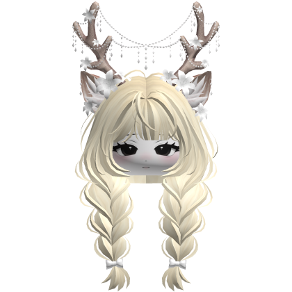 Ethereal Christmas Fairy Fawn Braids w/ Antlers