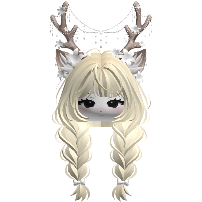 Ethereal Christmas Fairy Fawn Braids w/ Antlers