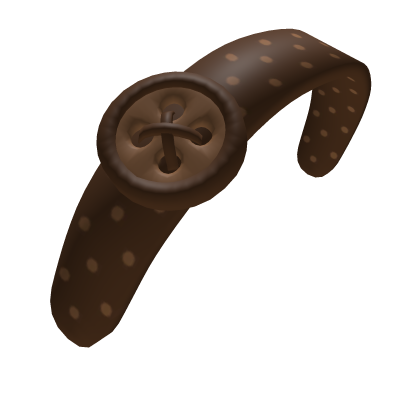 fall brown polkadot  button igari headband Roblox item