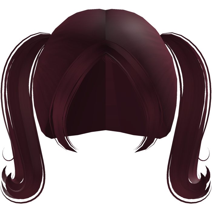 ۶ৎ | cute short pigtails flipped in maroon